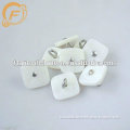 competitive price square river shell buttons with brass shank